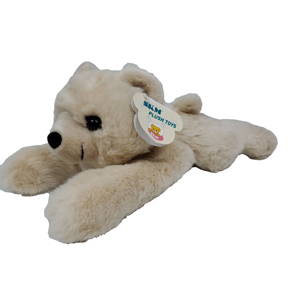 SKM Floppy Bean Bag Pets Gerry Teddy Bear Beige Soft Rare Tags Vintage 13 Inch